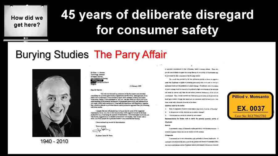 Dr. James Parry's first report dated back to Feb. 1999